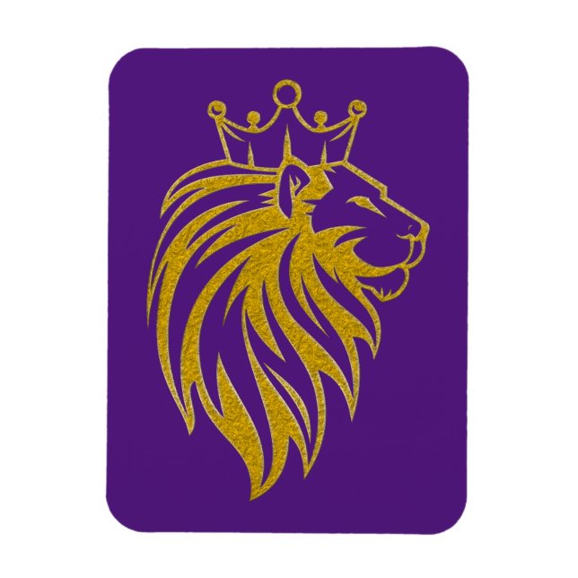 Lion With Crown - Gold Style 2 Magnet (Vertical)