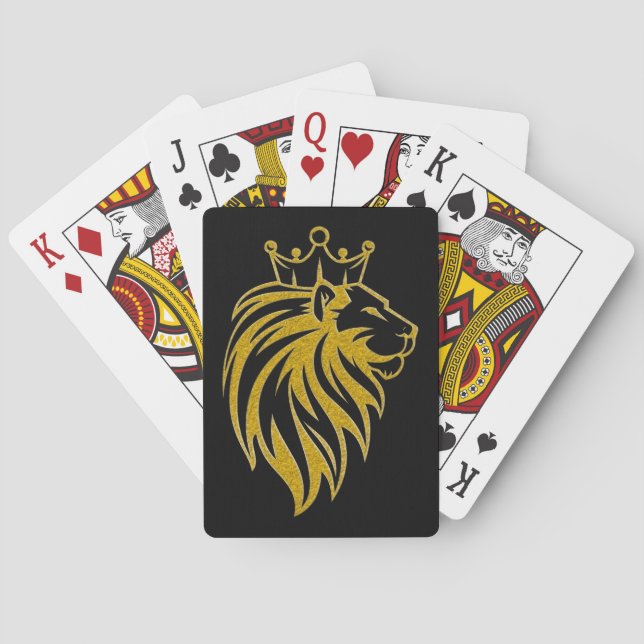 Lion With Crown - Gold Style 2 Playing Cards (Back)