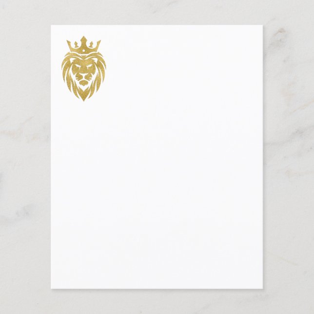 Lion With Crown - Gold Style 3 (Front)