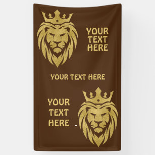 Lion With Crown - Gold Style 3 Banner