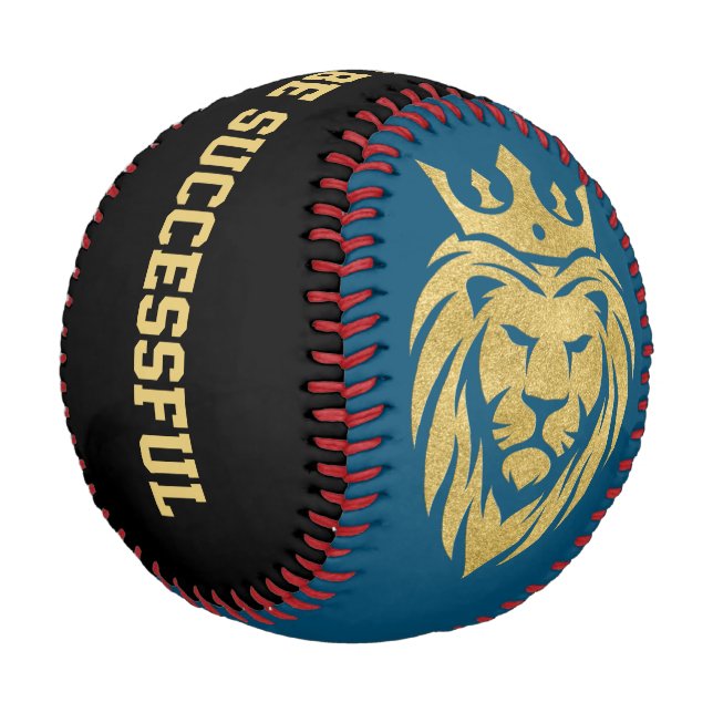 Lion With Crown - Gold Style 3 Baseball (Angled)