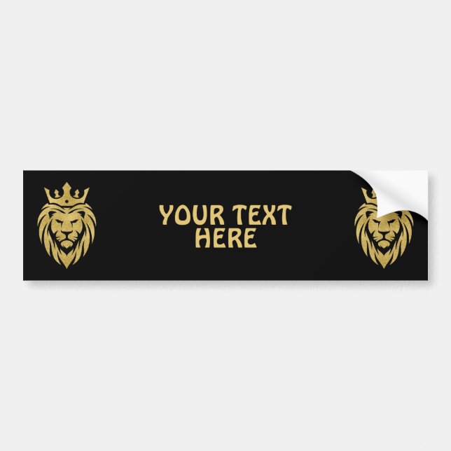 Lion With Crown - Gold Style 3 Bumper Sticker (Front)