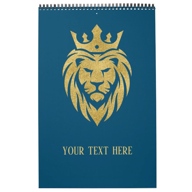 Lion With Crown - Gold Style 3 Calendar (Cover)