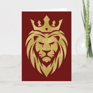 Lion With Crown - Gold Style 3 Card