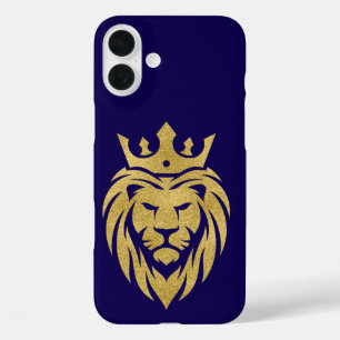 Lion With Crown - Gold Style 3 iPhone 16 Plus Case