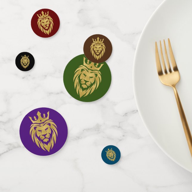 Lion With Crown - Gold Style 3 Confetti (Group)