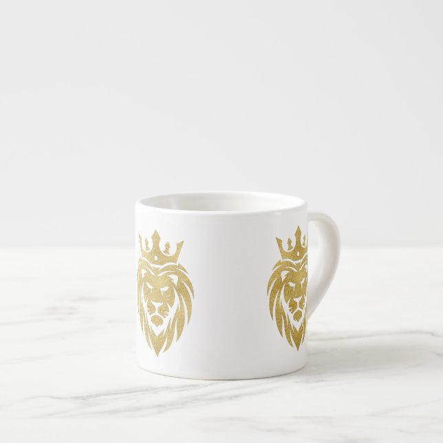 Lion With Crown - Gold Style 3 Espresso Cup (Front Right)
