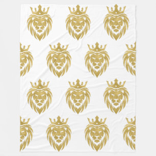 Lion With Crown - Gold Style 3 Fleece Blanket