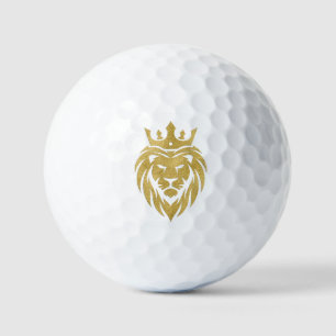 Lion With Crown - Gold Style 3 Golf Balls