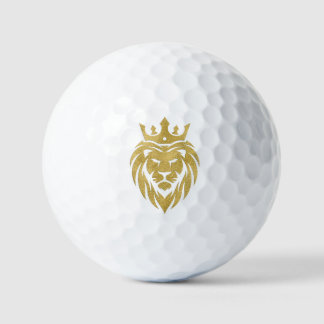 Lion With Crown - Gold Style 3 Golf Balls
