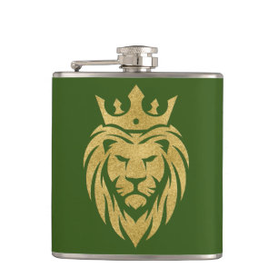 Lion With Crown - Gold Style 3 Hip Flask