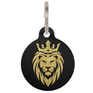Lion With Crown - Gold Style 3 Pet Tag