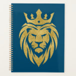 Lion With Crown - Gold Style 3 Planner<br><div class="desc">Extraordinary Graphic Design by EDDA Fröhlich | Graphic: lion silhouette with a crown | You miss other colours or products with this design? Feel free to contact me: contact@eddart.de or have a look here: www.zazzle.com/store/eddartshop/ or here: www.zazzle.com/store/spiritenergytogo or here:  www.art-shopping.net</div>