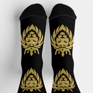 Lion With Crown - Gold Style 3 Socks