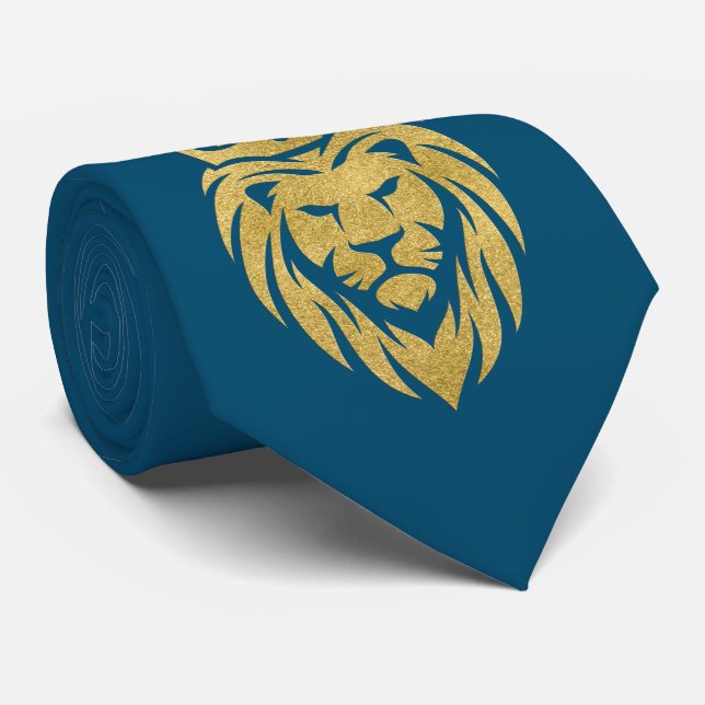Lion With Crown - Gold Style 3 Tie (Rolled)