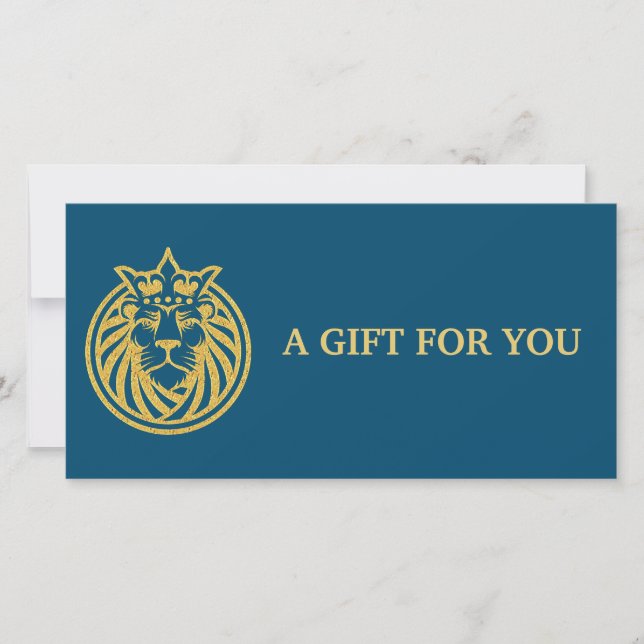 Lion With Crown - Gold Style 4 (Front)