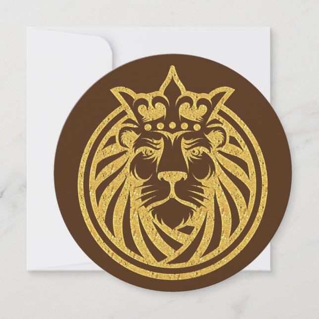 Lion With Crown - Gold Style 4 (Front)