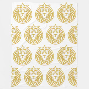 Lion With Crown - Gold Style 4 Fleece Blanket