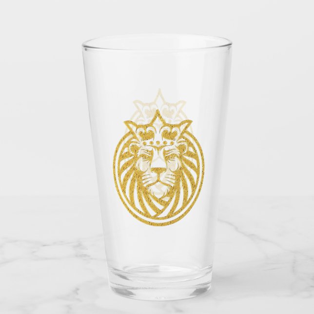 Lion With Crown - Gold Style 4 Glass (Front)