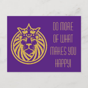 Lion With Crown - Gold Style 4 Postcard