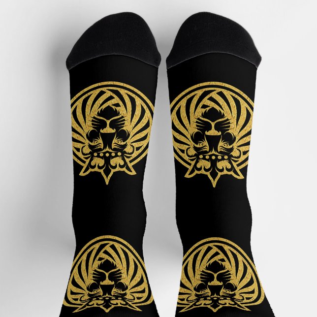 Lion With Crown - Gold Style 4 Socks (Top)