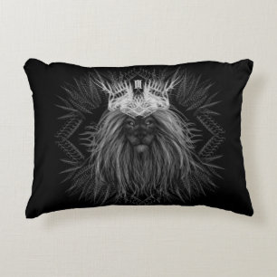Lion with Crown Monogram Accent Pillow