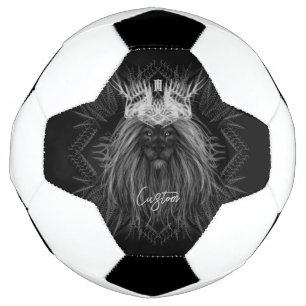 Lion with Crown Monogram Football