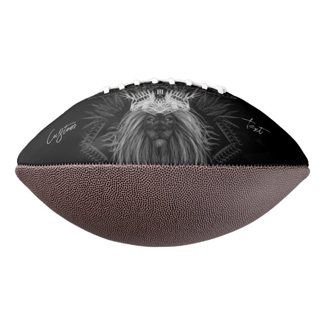 Lion with Crown Monogram Football American Football (Rotated 270)