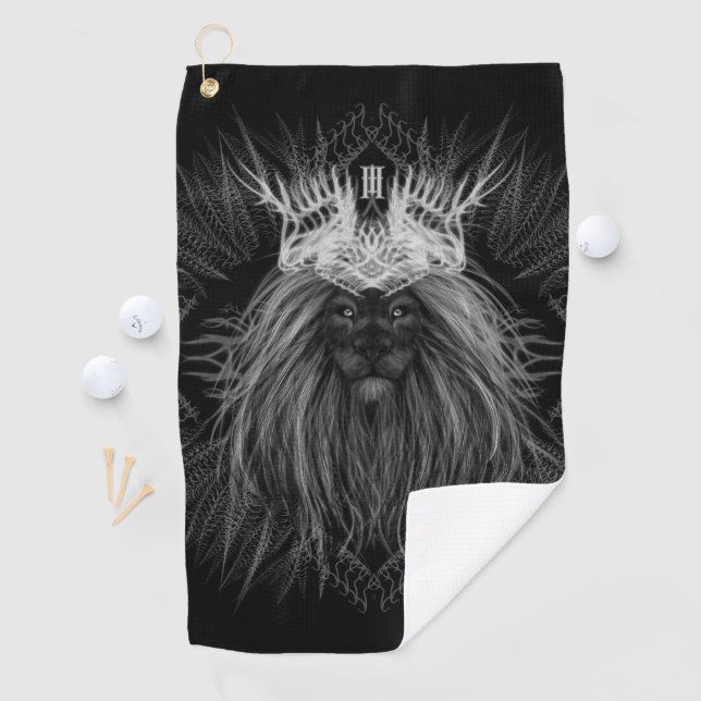 Lion with Crown Monogram Golf Towel (InSitu)