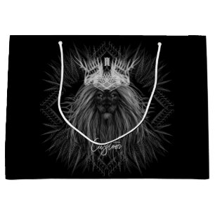 Lion with Crown Monogram Large Gift Bag