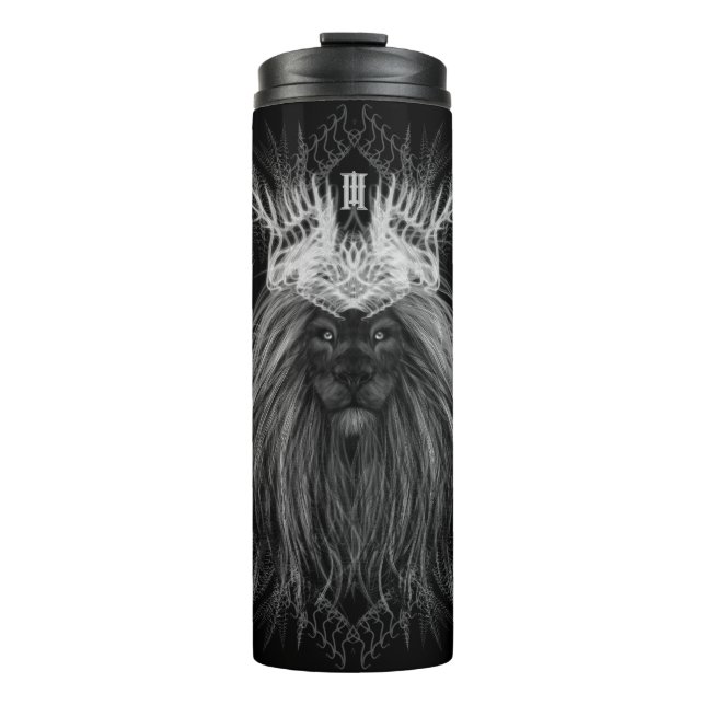 Lion with Crown Monogram Thermal Tumbler (Front)