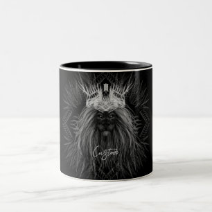 Lion with Crown Monogram Two-Tone Coffee Mug