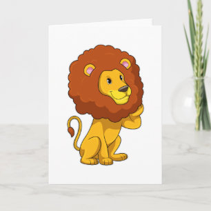 Lion with Curls Card