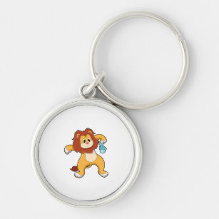 Lion with Fish Key Ring