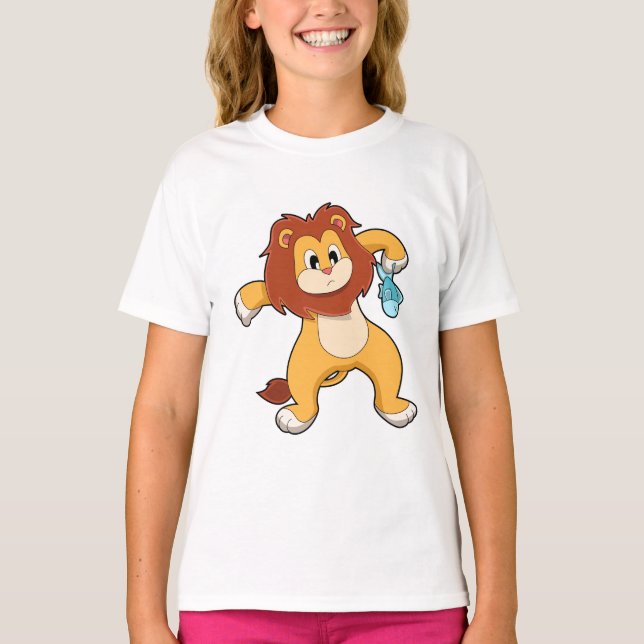 Lion with Fish T-Shirt (Front)