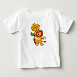 Lion with Flower Sunflower Baby T-Shirt