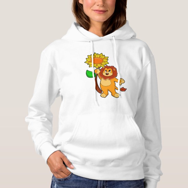 Lion with Flower Sunflower Hoodie (Front)