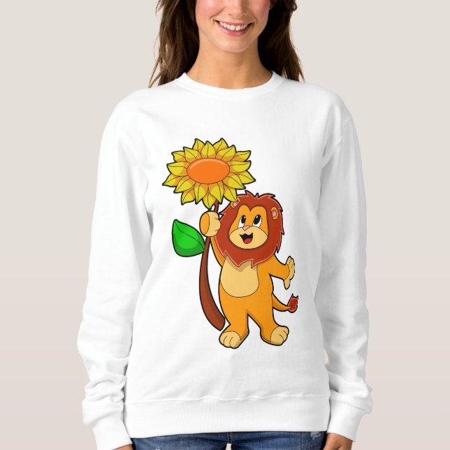 Lion with Flower Sunflower Sweatshirt (Front)