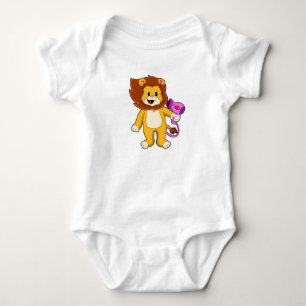 Lion with Hair dryer Baby Bodysuit
