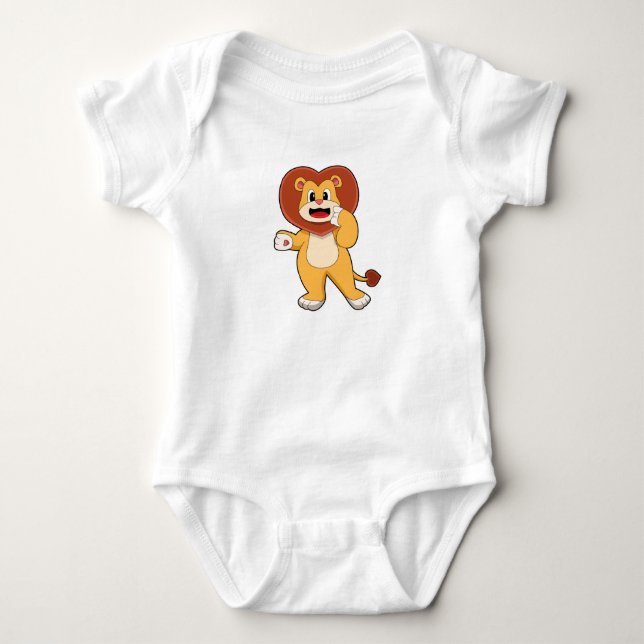 Lion with Heart Baby Bodysuit (Front)