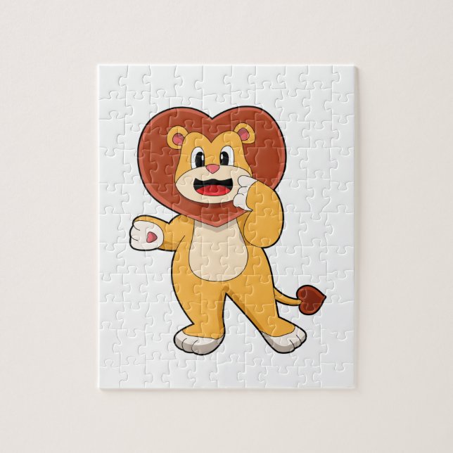 Lion with Heart Jigsaw Puzzle (Vertical)