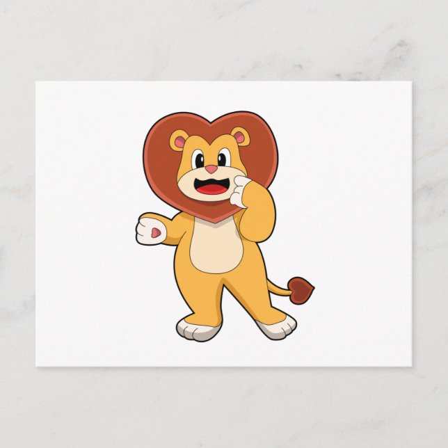 Lion with Heart Postcard (Front)