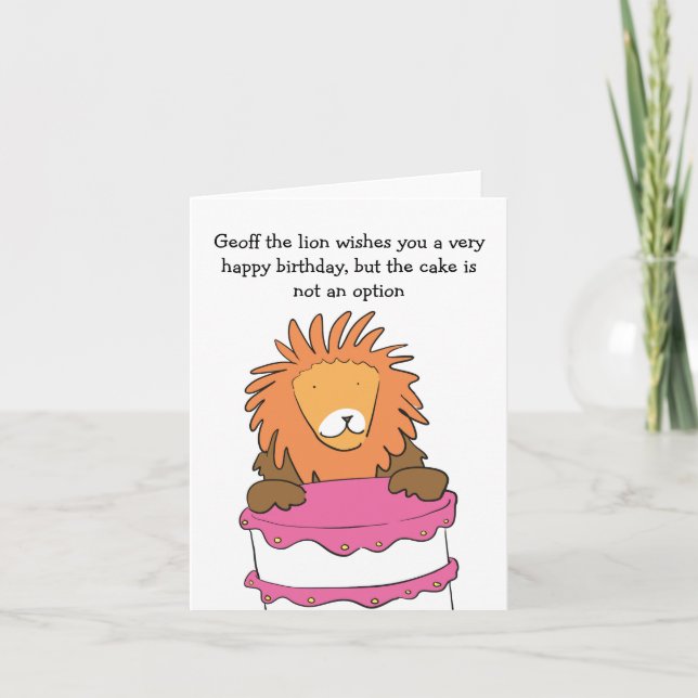 Lion with his cake card (Front)