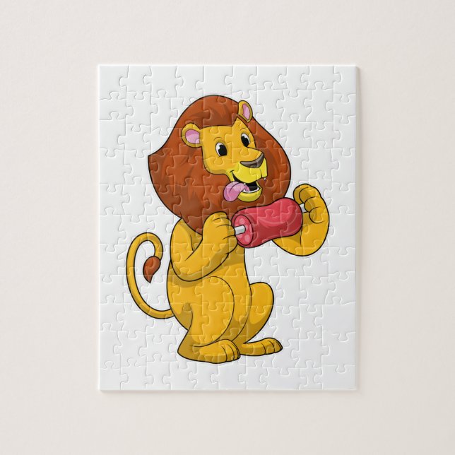 Lion with Meat Jigsaw Puzzle (Vertical)