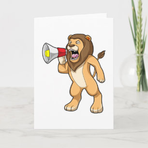 Lion with Microphone Card