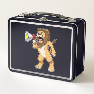 Lion with Microphone Metal Lunch Box
