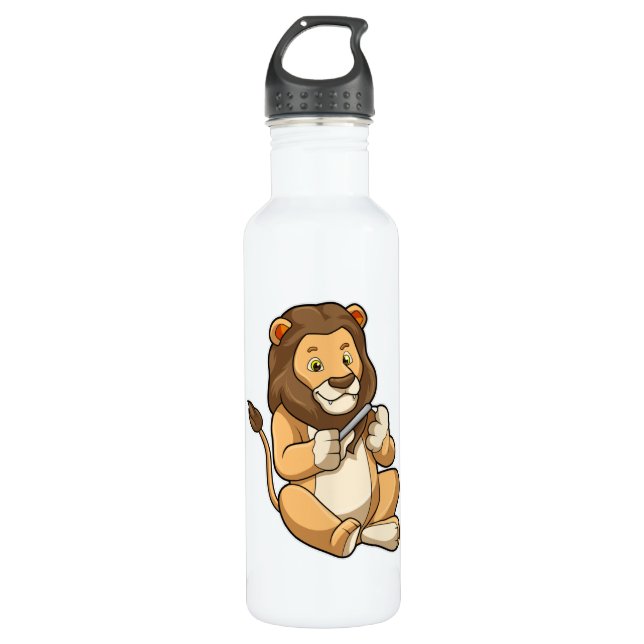 Lion with Nail arrows 710 Ml Water Bottle (Front)