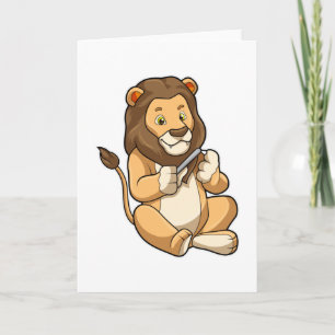 Lion with Nail arrows Card