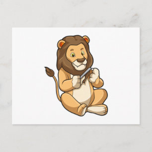 Lion with Nail arrows Postcard