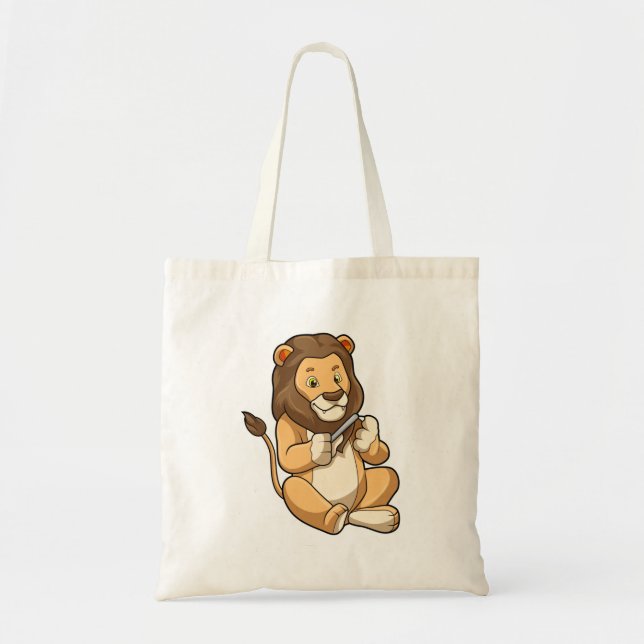 Lion with Nail arrows Tote Bag (Front)